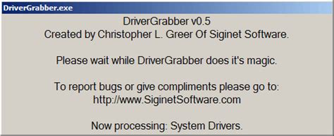DriverGrabber software [Siginet]